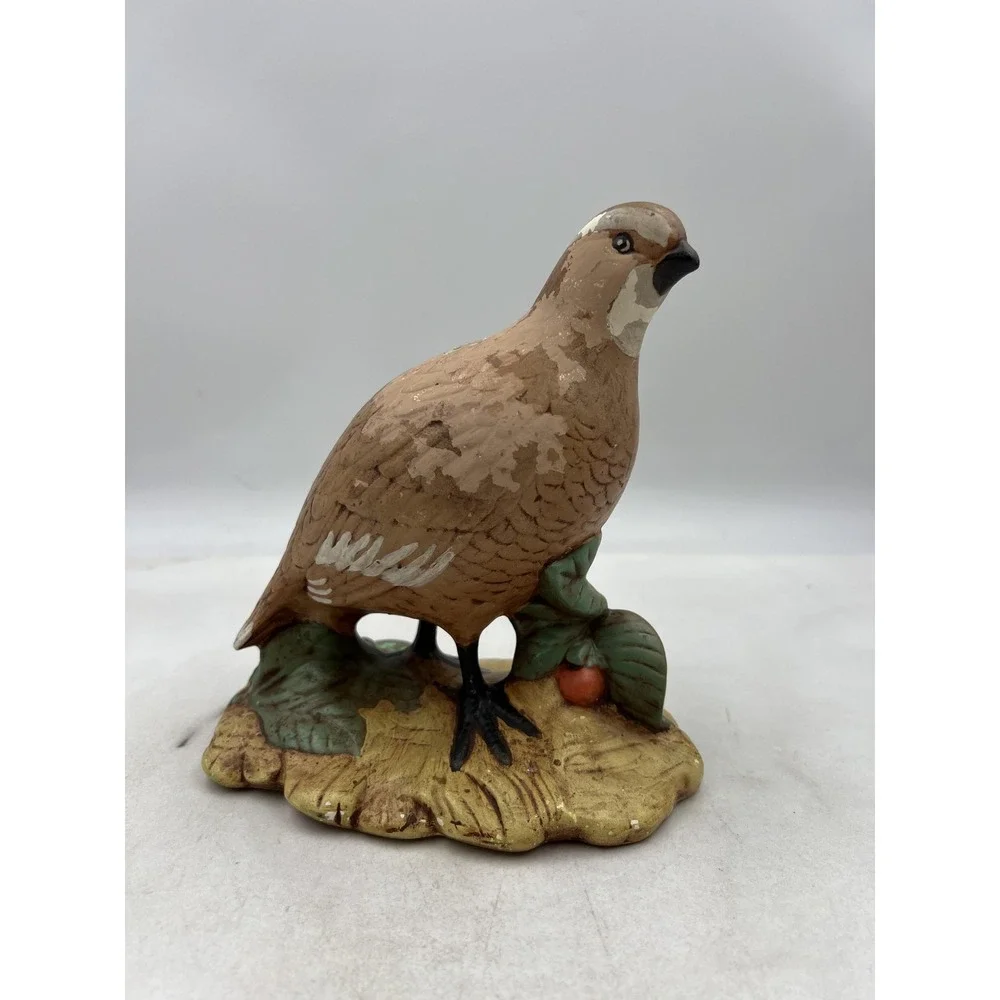 Vintage Home Interiors Quail Bird Figurine Ceramic Statue Rustic Farmhouse Decor